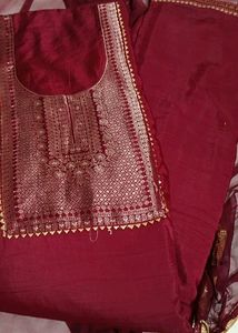 Partywear Unstitched Suit Set