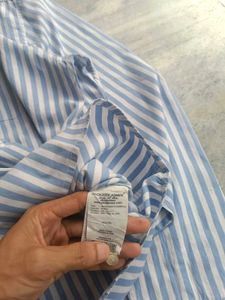 Men's Blue &amp; White Striped Shirt