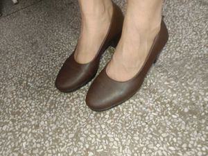 Classic Brown Block Heels