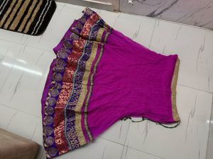 Magenta Net Lehenga Choli with duptta