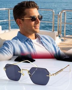 Cartier Rimless Hexagonal Sunglasses