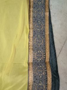 Yellow Grand Party Wear Worked Saree With Silver Work
