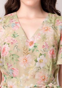 Floral Jumpsuit with Flutter Sleeves
