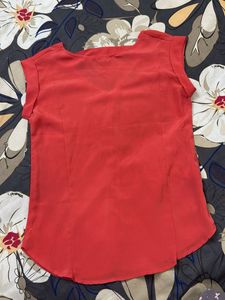 Women's Red Casual Top