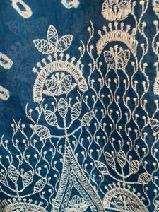 Blue Ethnic Dupatta with White Print