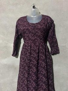 Maroon Printed Kurta Set