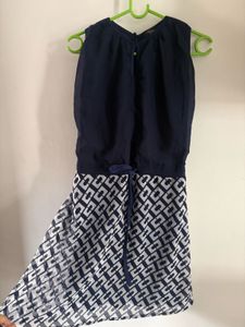 Chic Navy &amp; White Print Dress
