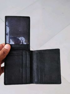 Black Leather Bi-Fold Wallet