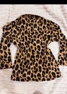Leopard Print Button-Up Shirt