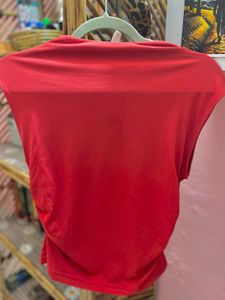 H&M Gathered Cap-Sleeved Top - Size