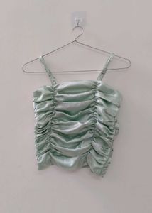 Mint Green Ruched Spaghetti Strap Top