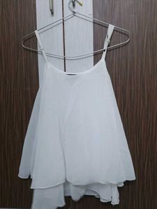White Flowy Layered Solid top
