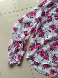 Pretty Pink Floral Button-Up Shirt