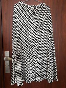 MANGO Monochrome Checkered Ethnic Skirt