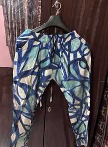 Stylish Blue & Teal Abstract Print Pants