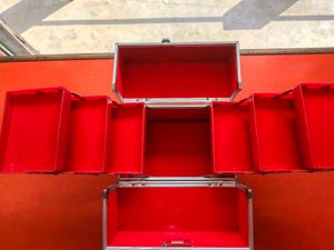Red Metal Makeup Vanity Case