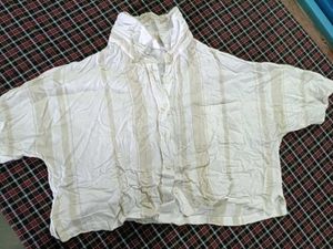 Striped Cropped Button-Up Shirt