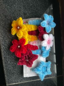 Cute Flower Hair  Clips Set (9) clip