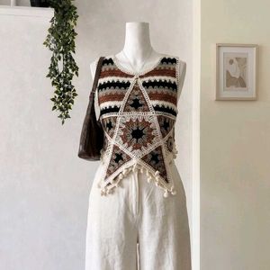 Boho Crochet Star Vest Top
