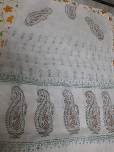 White Paisley Print Dupatta