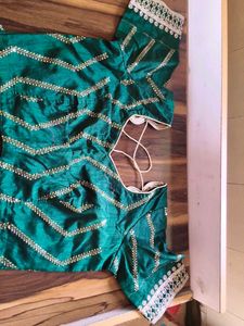 Designer Emerald Green Embroidered Blouse