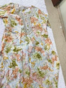 Embroidered Floral Kurti Top