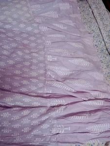 Lilac Anarkali Kurta Set with Mirror Work