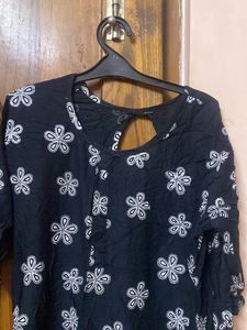 Black And Silver Print Kurti
