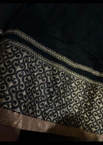 Elegant Black & Gold Embroidered Saree