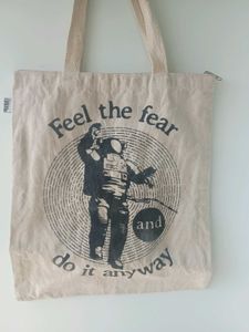 ⭐ unique graphic printed Tote Bag white / cream