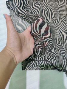 Trendy HM Zebra Print Mesh Top