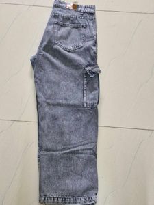 Grey Wash Cargo Jeans