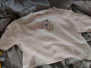 MANGO Top Sale 🚨🚨🚨Off-white cropped Crochet
