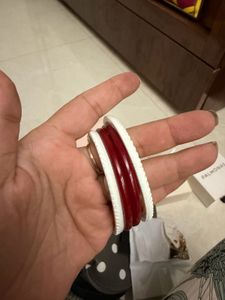 Elegant Red and White Bangles