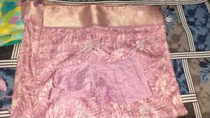 Beautiful Pink Saree with Blouse