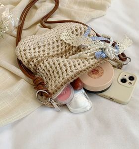 Knitted Shoulder Bag with Charm