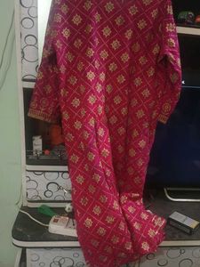 Beautiful Pink Kurti with Gold Print