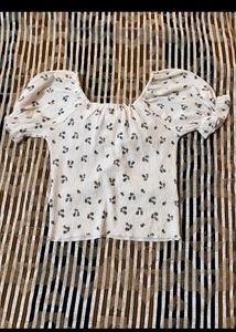 Floral Print Tie-Up Top