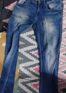Blue Wash Faded Denim Jeans
