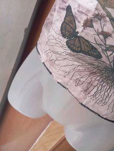 Sheer Butterfly Print Tank Top