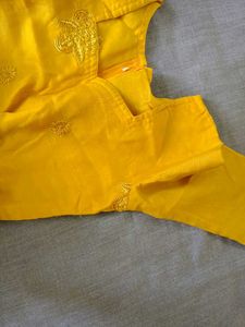 Vibrant Yellow Embroidered Kurta