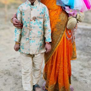 Boys Floral Sherwani Set