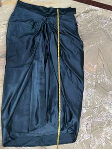 Designer Gold Lace Blouse with Teal Skirt