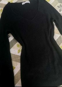 V neck bodycon sweater