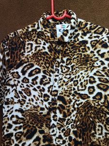 Tiger Print Half Sleeves Shirt For Unisex 5005