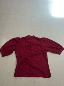 Stylish Red Puff Sleeve Top