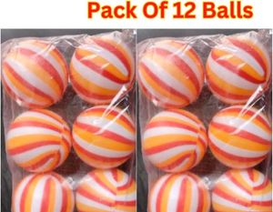 12 Pack Striped Bouncy Balls