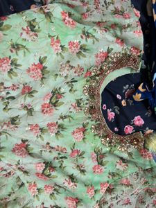 Floral Print Ethnic Gown