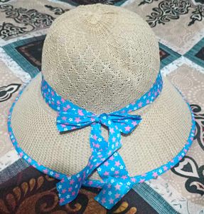 Charming Straw Hat with Star Ribbon for girls