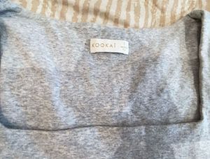 Kookai Grey Long Sleeve Crop Top